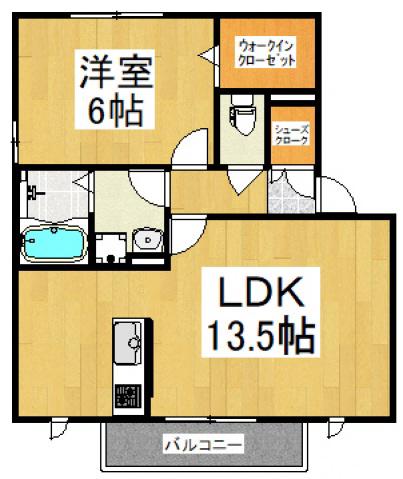 アスティオンIII(1LDK/2階)の間取り写真