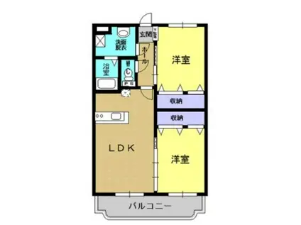 LUNA REGALO (2LDK/1階)の間取り写真