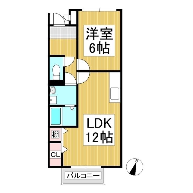 グランヒル上野(1LDK/2階)の間取り写真