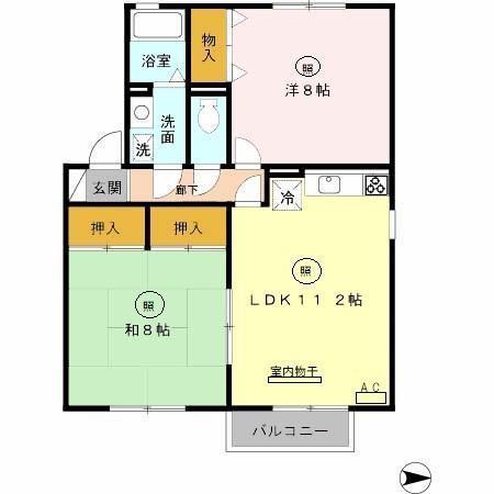 コート2000(2LDK/2階)の間取り写真