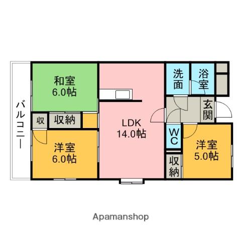 ソシア十三塚(3LDK/3階)の間取り写真
