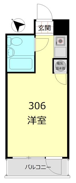 イヅミハイツ茅場町(ワンルーム/3階)の間取り写真