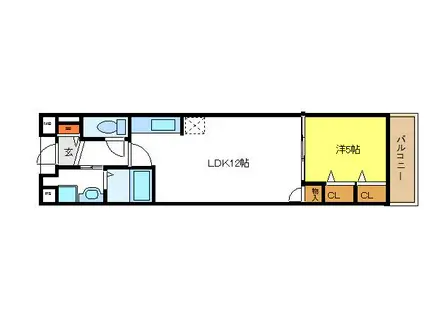アマポーラみさき(1LDK/2階)の間取り写真