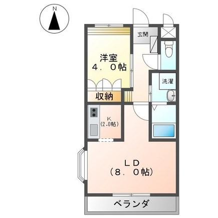 ロイヤルメゾン(1LDK/2階)の間取り写真