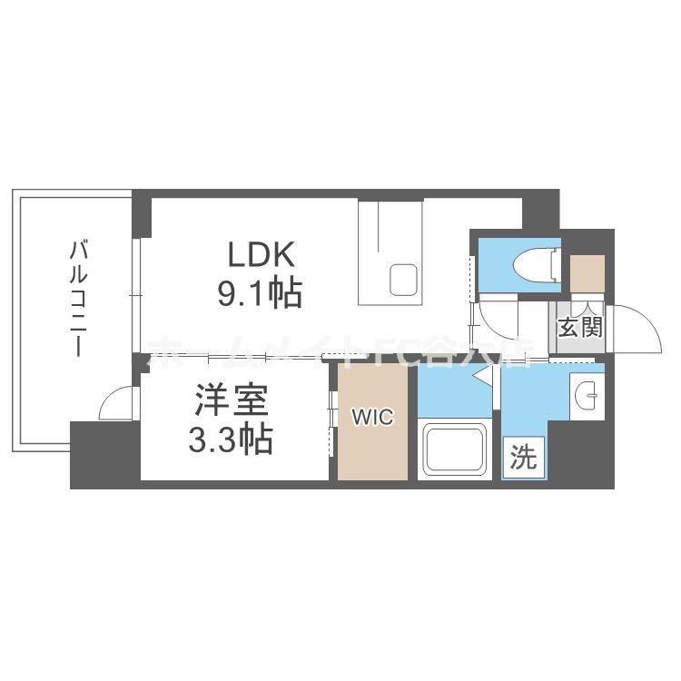 S-RESIDENCE難波西ALTER(1LDK/5階)の間取り写真