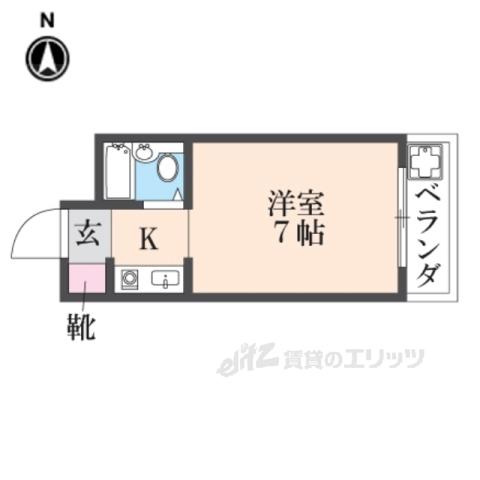 エスポワール御殿山(1K/1階)の間取り写真