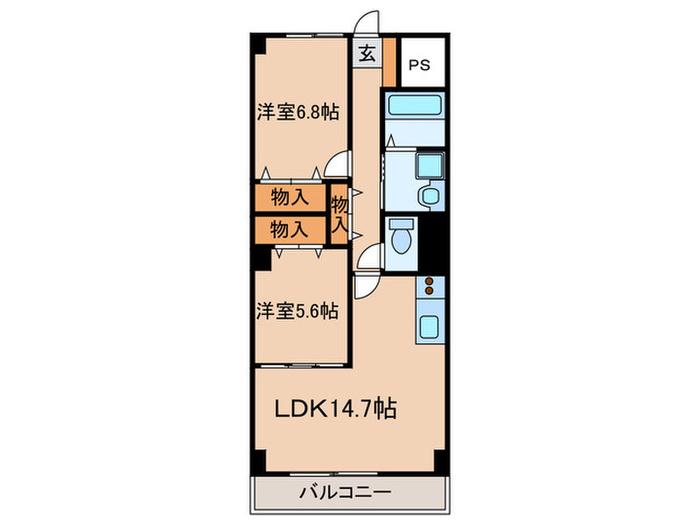 グランソルY&D(2LDK/2階)の間取り写真