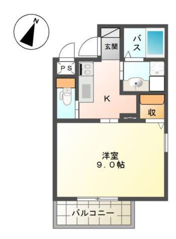 グランエスポワール(1K/3階)の間取り写真