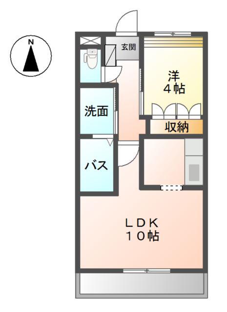 アドヴァンス・宇佐(1LDK/1階)の間取り写真