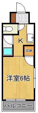 メイプル神岳(1K/4階)の間取り写真