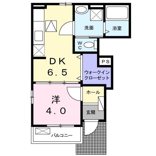 セレーノ(1DK/1階)の間取り写真