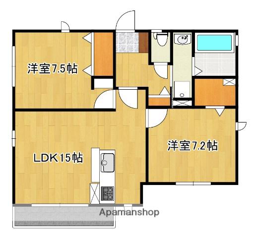 スピニッチ(2LDK/2階)の間取り写真