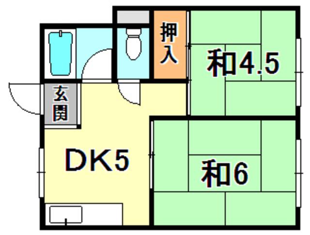御影屋マンション(2DK/2階)の間取り写真