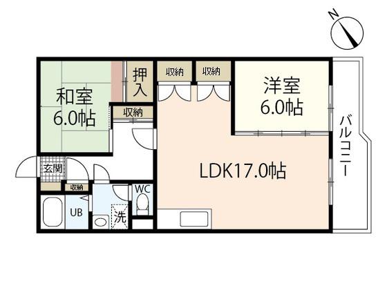 とぴあビル(2LDK/1階)の間取り写真