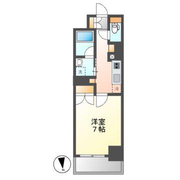 TENAS池下(1K/8階)の間取り写真