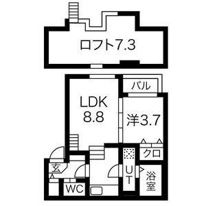ディアマンテ(1LDK/2階)の間取り写真
