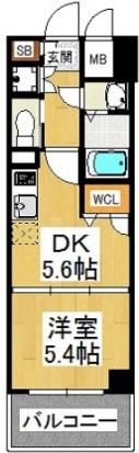 イルマーレ博多(1DK/4階)の間取り写真