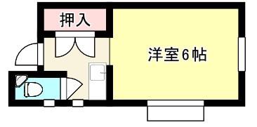 入江ハイツ(1K/3階)の間取り写真