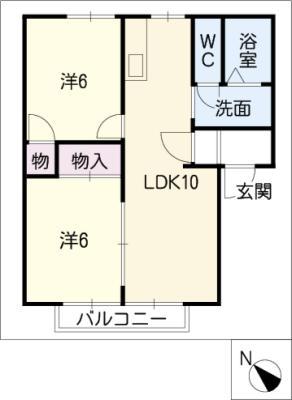 フローレンス天神(2LDK/1階)の間取り写真