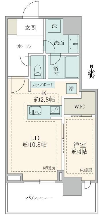 パークシティ中野ザタワー エアーズ(1LDK/7階)の間取り写真