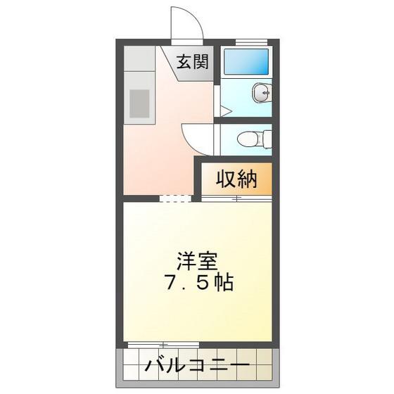 石神ハイツC(1K/2階)の間取り写真