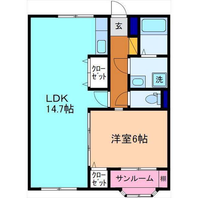 フレグランス正山(2DK/1階)の間取り写真