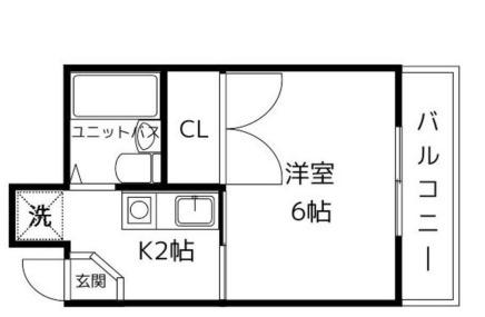 ASIX(1K/2階)の間取り写真