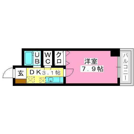 リブエール花畑(1K/2階)の間取り写真