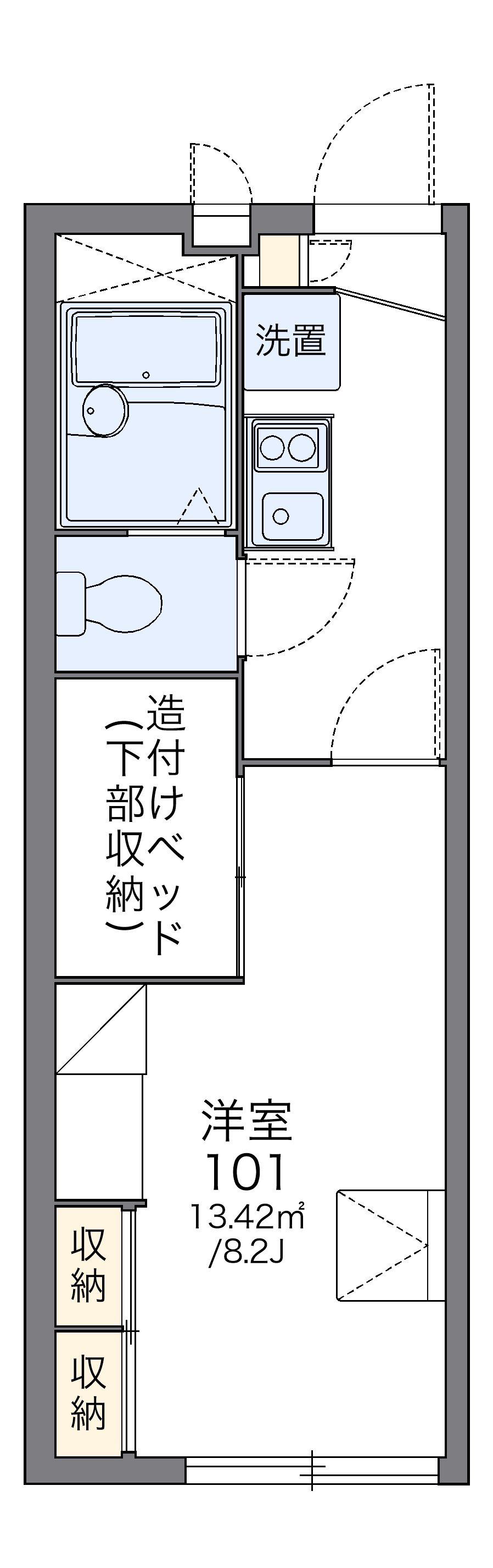 レオパレスKAMELEOII(1K/2階)の間取り写真
