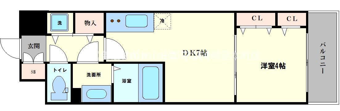 GIOIA LUNA(1DK/4階)の間取り写真