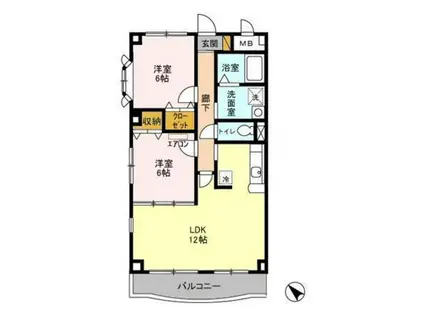 サニーコート18(2LDK/3階)の間取り写真