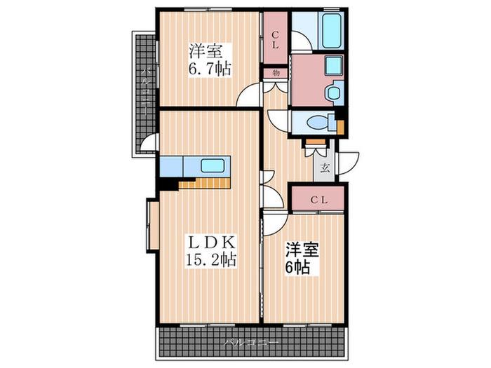 フォーサイトアイ(2LDK/1階)の間取り写真
