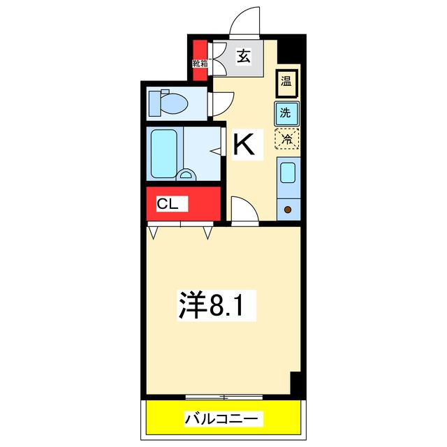 コートシャンベル(1K/3階)の間取り写真