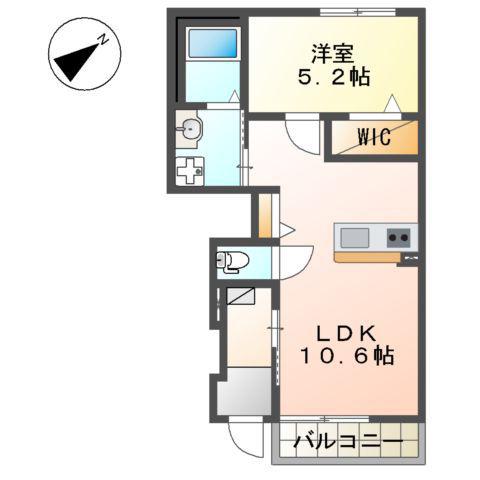 エクセレント(1LDK/1階)の間取り写真