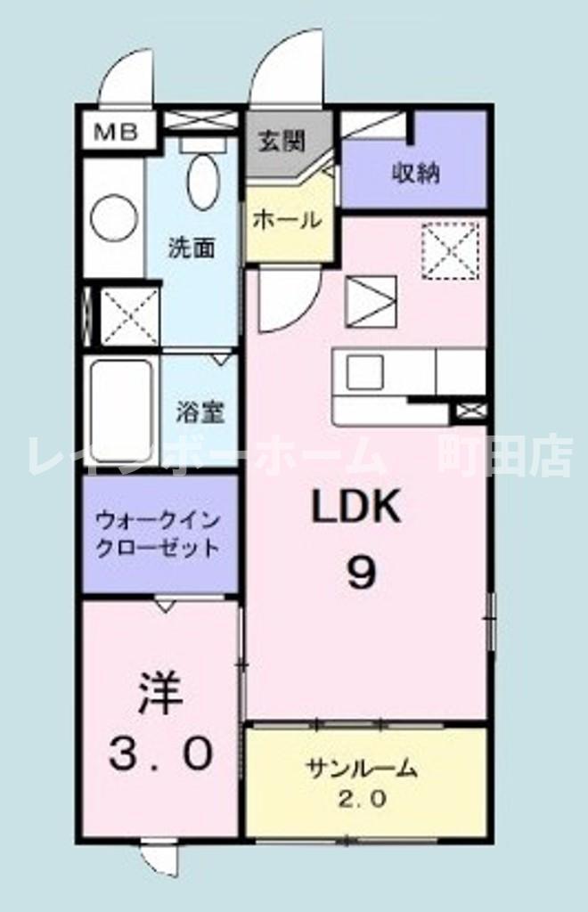 イルソーレ(1LDK/1階)の間取り写真