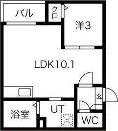 WARREN SHOHOIII(1LDK/3階)の間取り写真