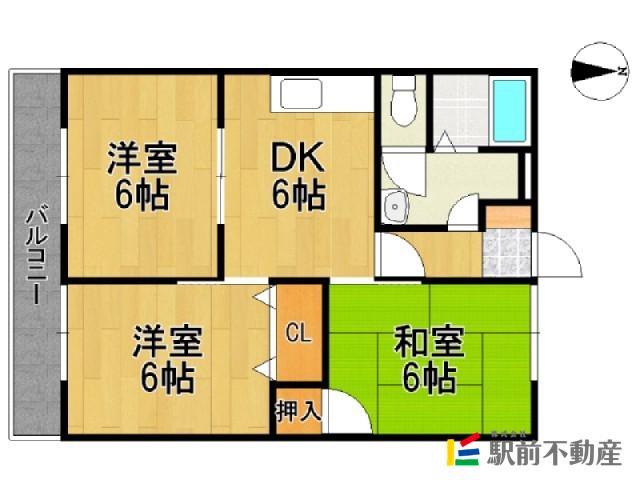 ニューセガシアA(3DK/1階)の間取り写真