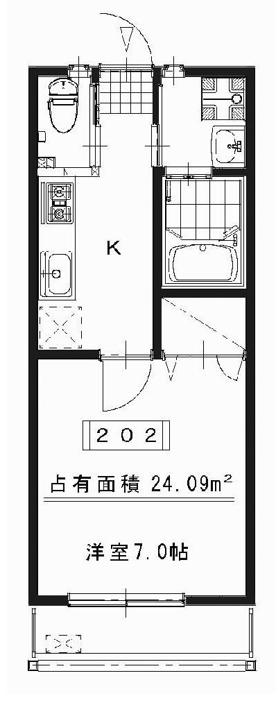 コア高梨ONE(1K/2階)の間取り写真