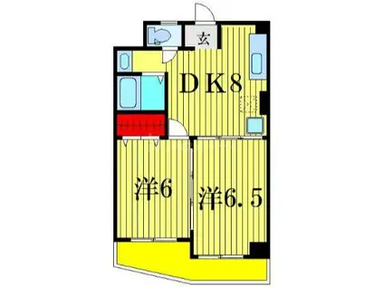 サンドリアンビル(2DK/3階)の間取り写真