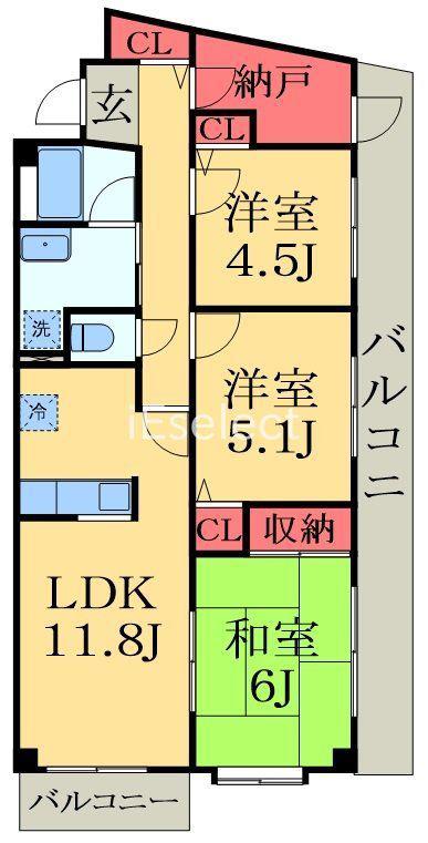 アメージング・エステート(3SLDK/2階)の間取り写真