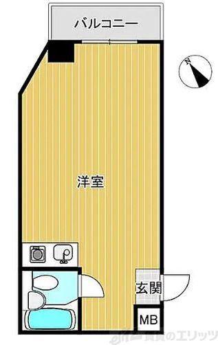 ダイドーメゾン上新庄(ワンルーム/6階)の間取り写真
