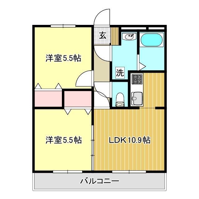 コルディアーレ(2LDK/3階)の間取り写真