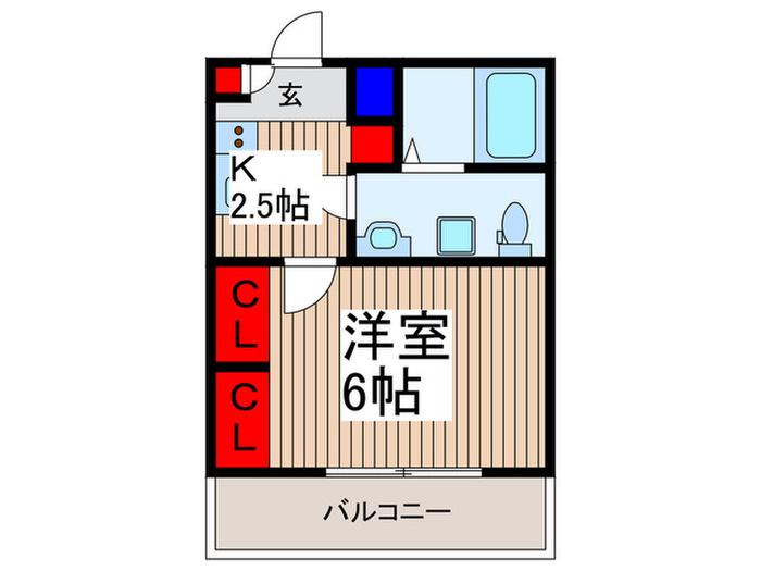 グロウディア(1K/1階)の間取り写真