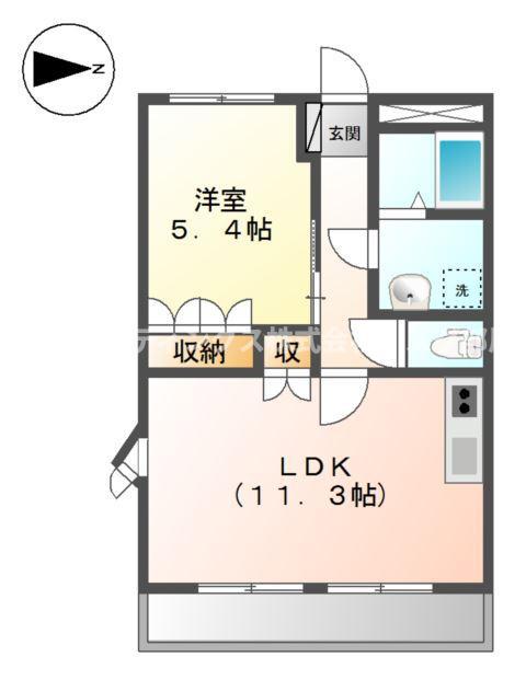 エクシード(1LDK/2階)の間取り写真