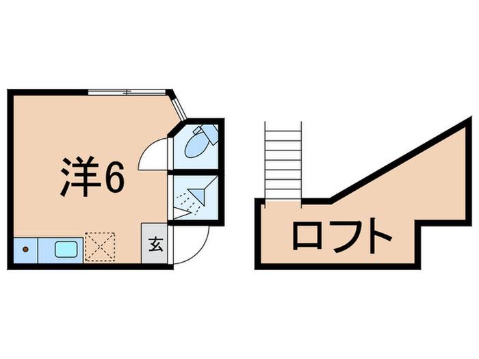 子安さくら(ワンルーム/2階)の間取り写真