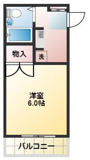 金子ハイツ(1K/2階)の間取り写真