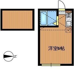 サットンプレイスネギシ(ワンルーム/2階)の間取り写真