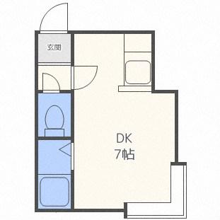 マリオンコート元町II(1K/2階)の間取り写真