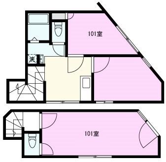 リヒトライフ路(2DK/1階)の間取り写真