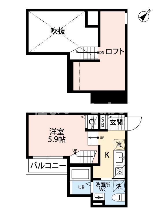 リヴェール香椎(ワンルーム/1階)の間取り写真